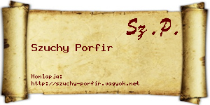 Szuchy Porfir névjegykártya